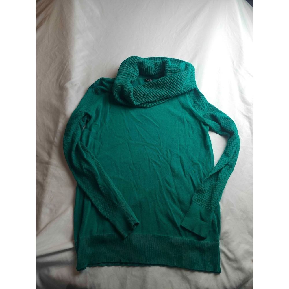 Rafaella Sweater Womens M Green Preppy Minimalist Office Siren Comfy Layering